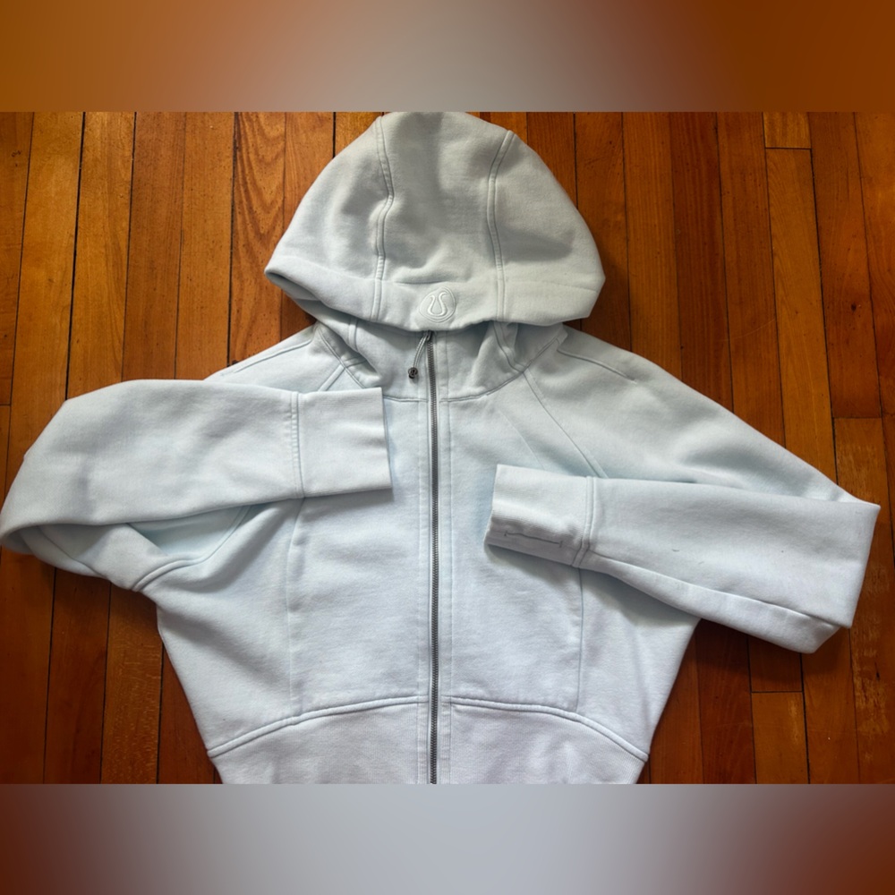 Sheer Blue Lululemon Scuba Full-Zip Cropped Hoodie
